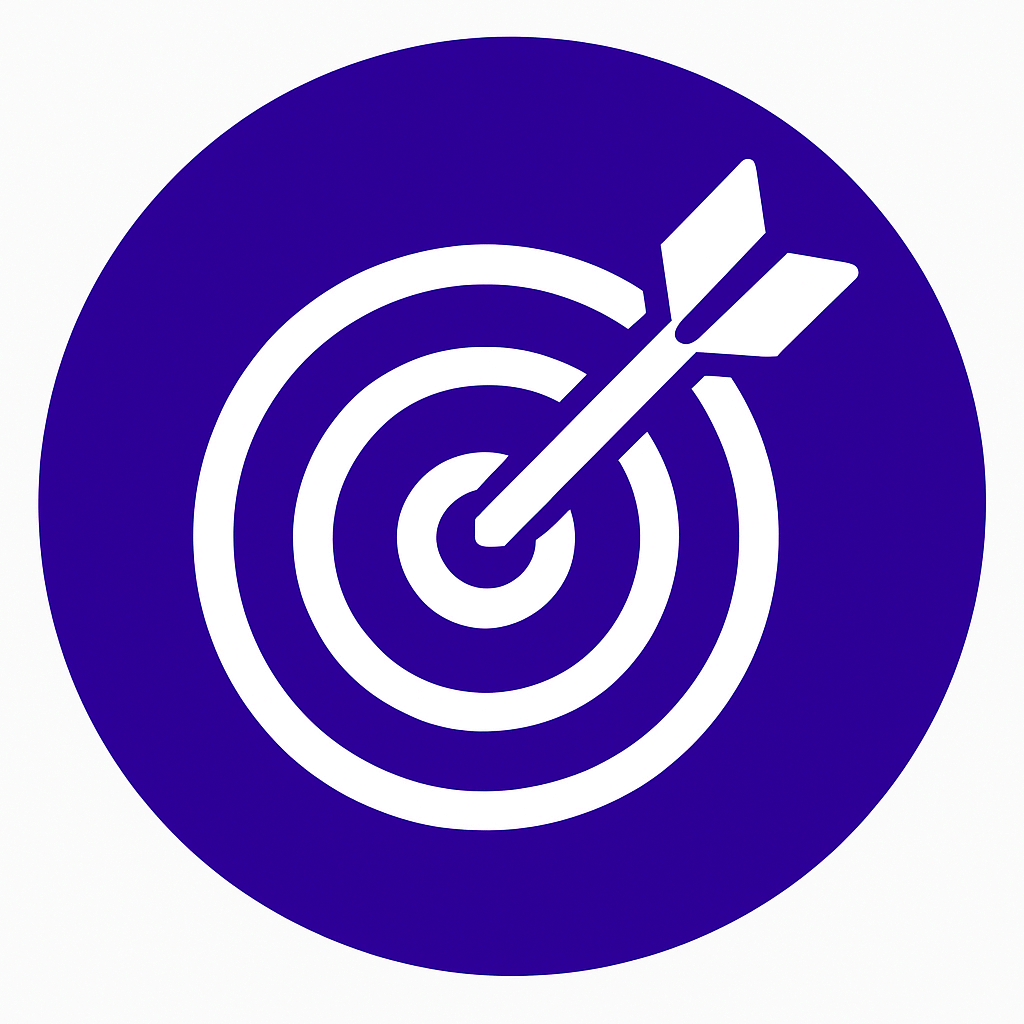 Target and arrow icon representing on target SEO search results