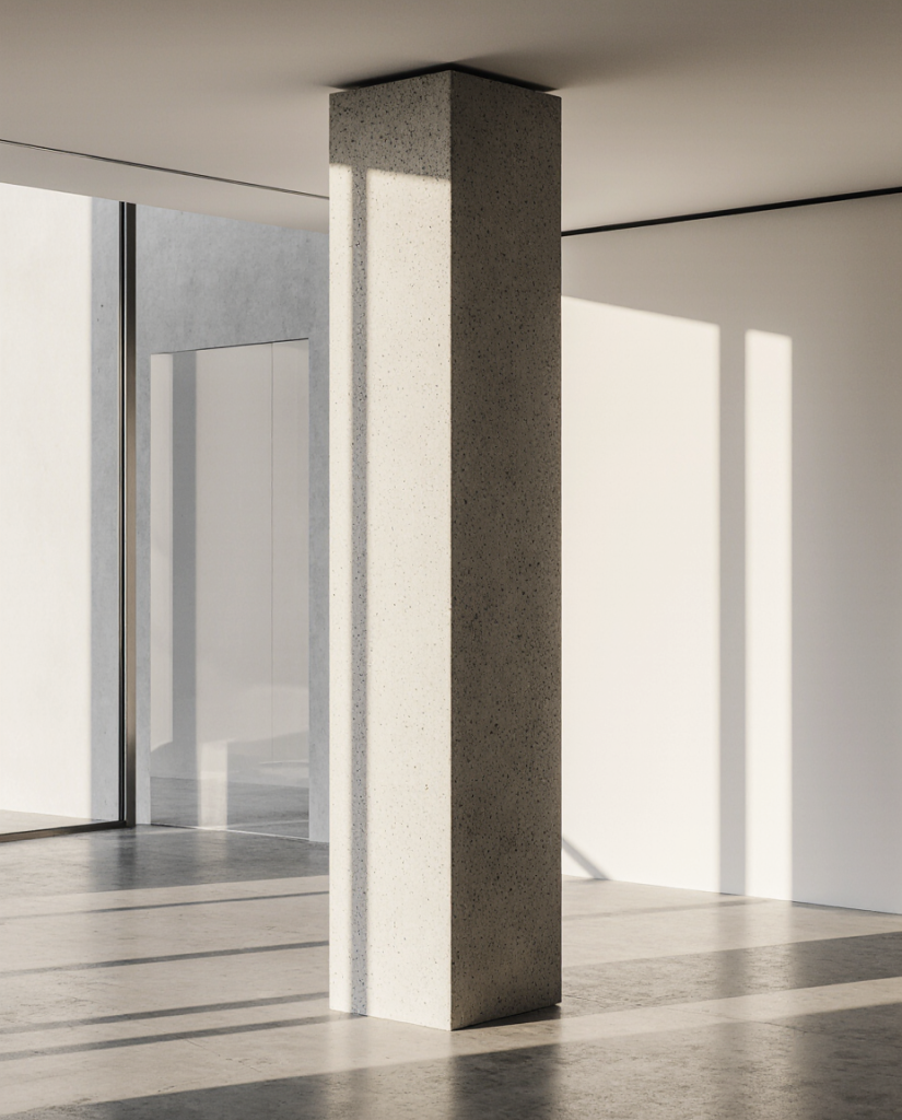 Minimalist architectural column representing structured keyword decision-making and business standards