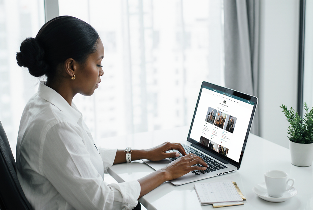 Service business owner reviewing online presence for local seo visibility