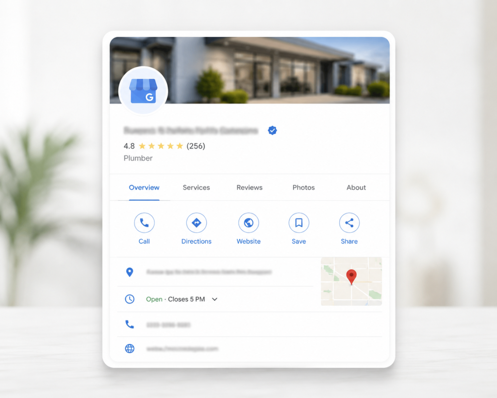 Illustration representing how businesses appear in Google search results and how Google Business Profile fits into local visibility.