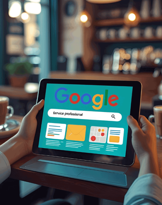 Customer doing a local search on google for a service professional